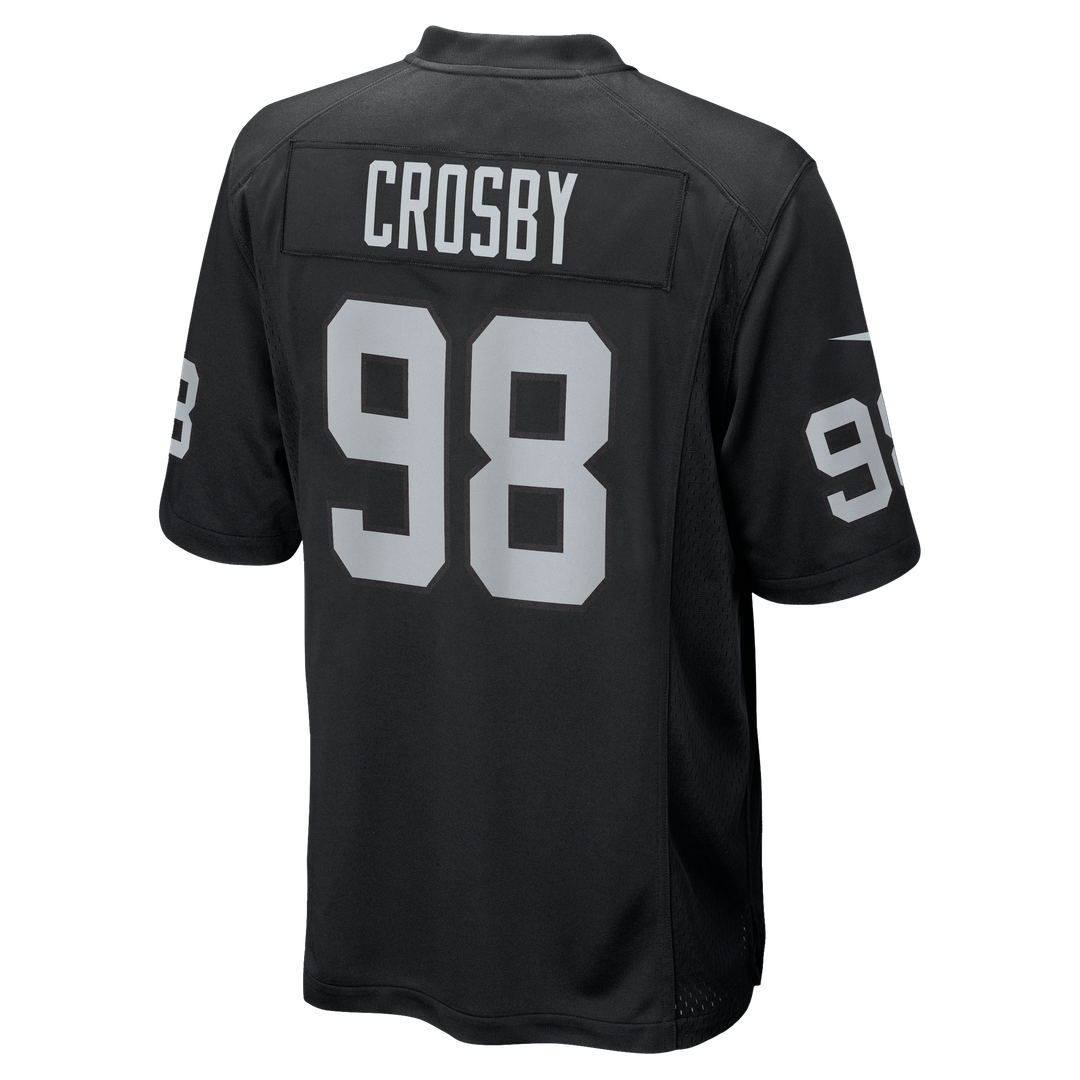 Las Vegas Raiders Maxx Crosby Nike Black Game Jersey product image 3, provided for visual reference and product detail review