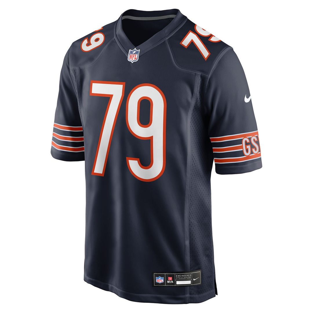 Chicago Bears Theo Benedet Nike Navy Team Game Jersey product image 2, provided for visual reference and product detail