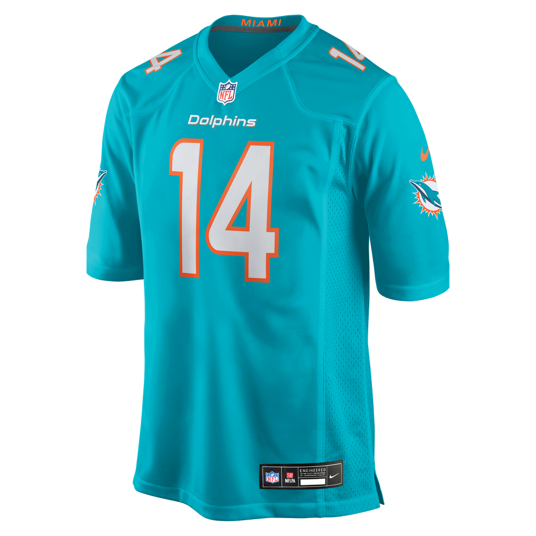 Miami Dolphins Quinn Ewers Nike Aqua Team Game Jersey product image 2, provided for visual reference and product detail
