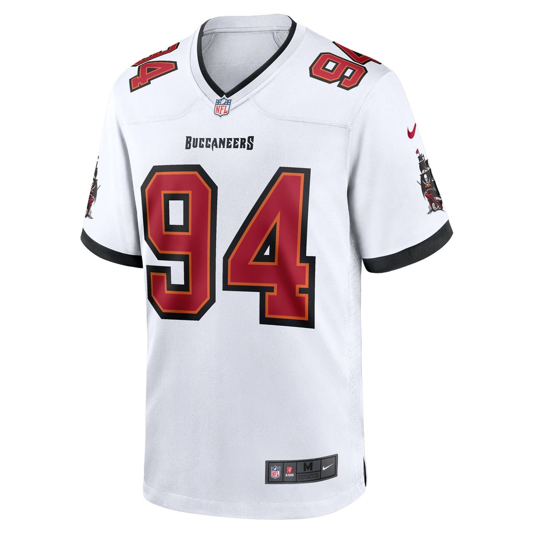 Tampa Bay Buccaneers Calijah Kancey Nike White Game Jersey product image 2, provided for visual reference and product detail