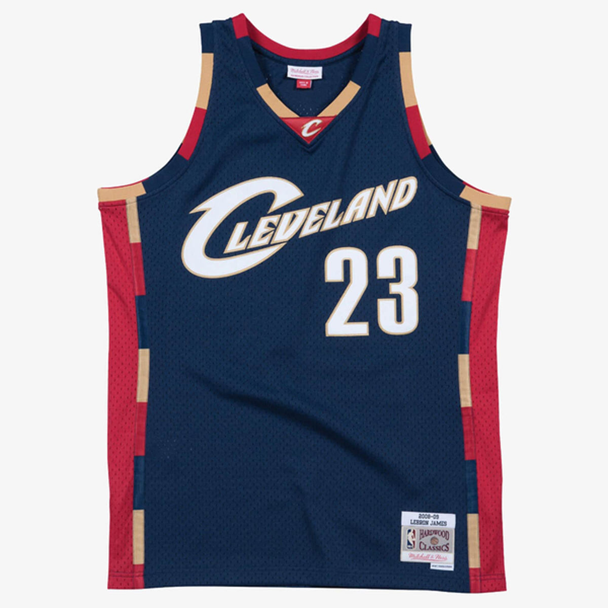 Mitchell & Ness LeBron James Navy Cleveland Cavaliers 2008-09 Hardwood Classics Swingman Jersey product image 2, provided
