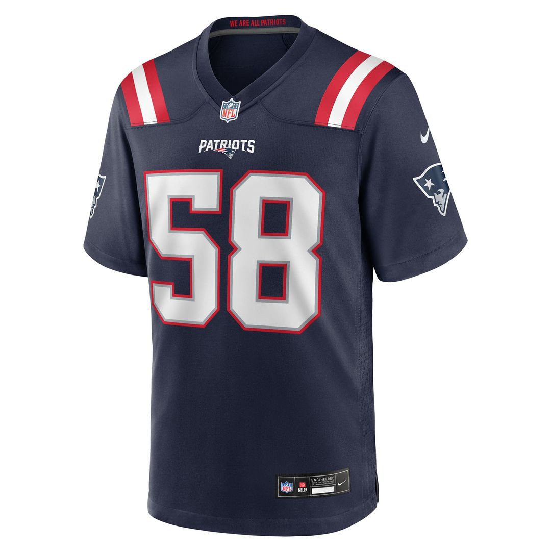 New England Patriots Jared Wilson Nike Navy Team Game Jersey product image 2, provided for visual reference and product