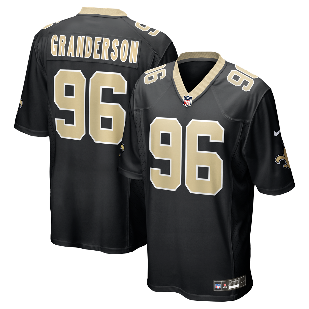 New Orleans Saints Carl Granderson Nike Black Game Jersey product image 1, provided for visual reference and product detail