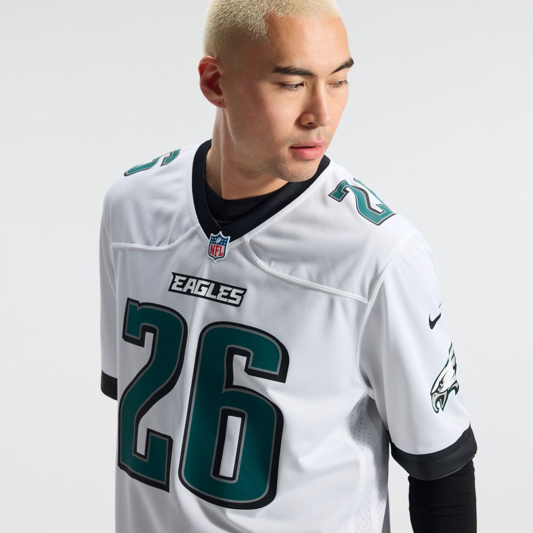 Philadelphia Eagles Saquon Barkley Nike White Game Jersey product image 10, provided for visual reference and product detail