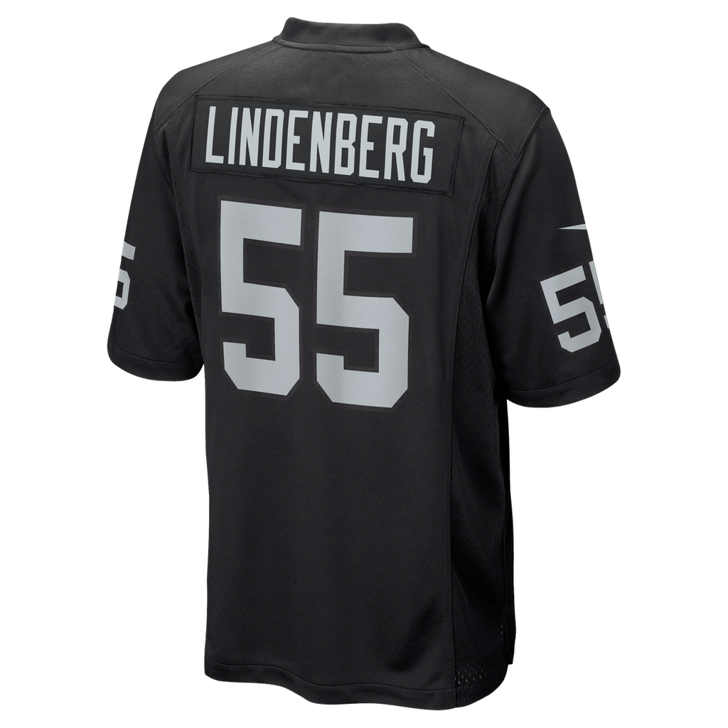 Las Vegas Raiders Cody Lindenberg Nike Black Team Game Jersey product image 3, provided for visual reference and product