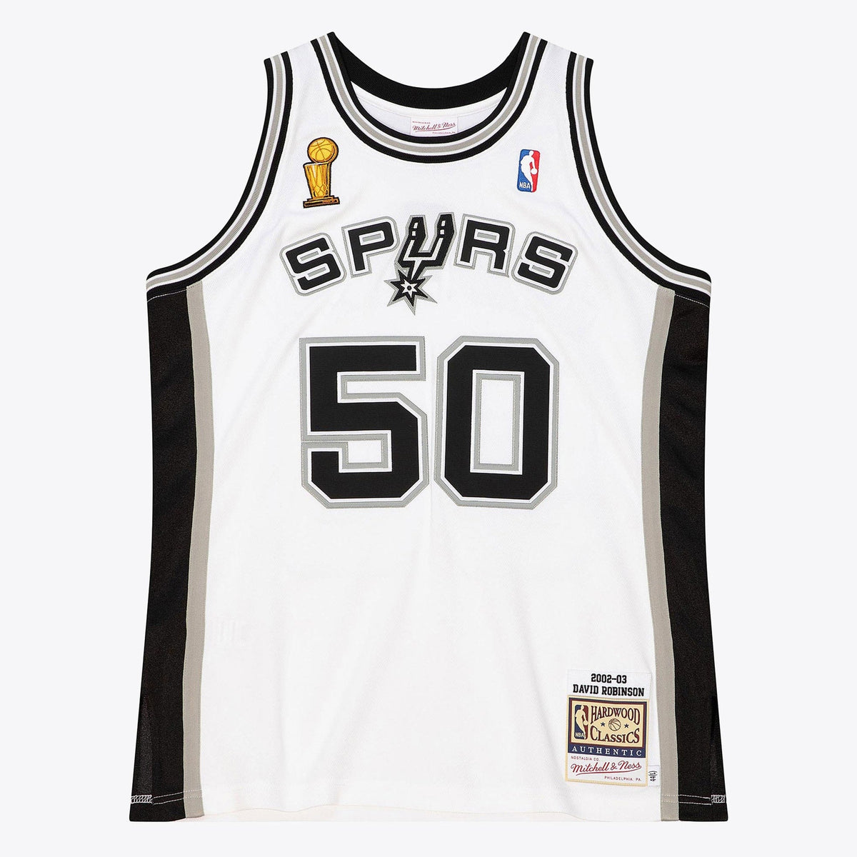 San Antonio Spurs Mitchell & Ness David Robinson 2002 Home Finals Authentic Jersey - White product image 3, provided for