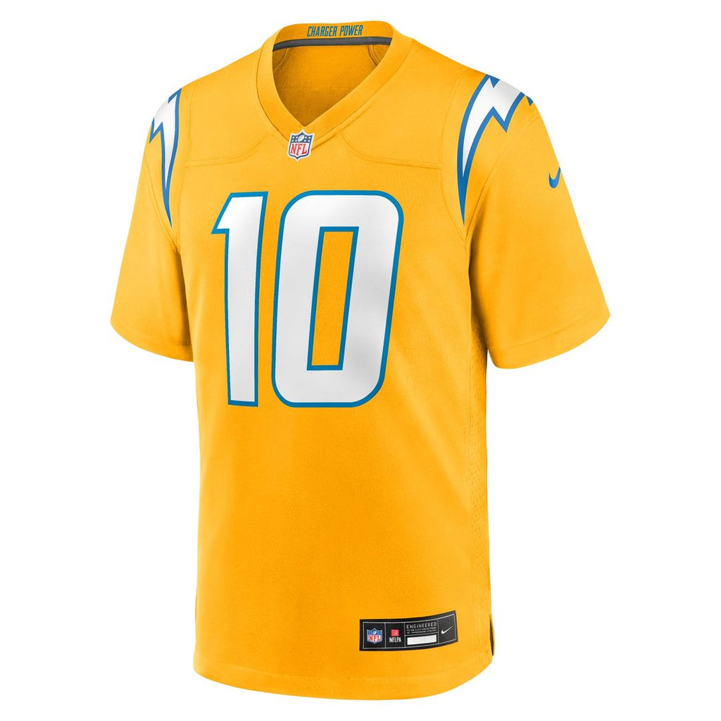 Los Angeles Chargers Justin Herbert Nike Gold Alternate Charger Power Game Player Jersey product image 2, provided for