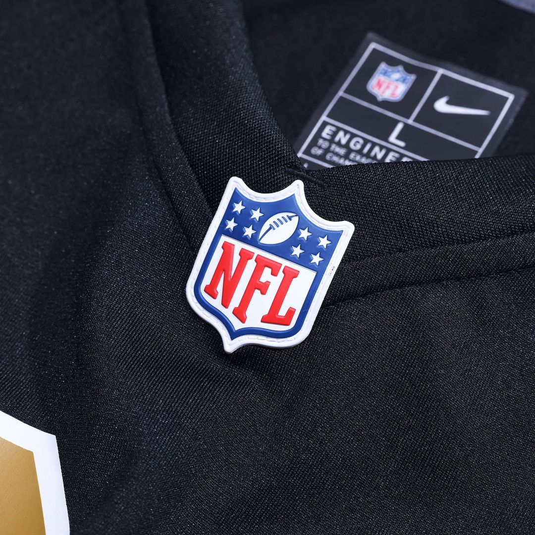 New Orleans Saints Alvin Kamara Nike Black Alternate Game Jersey product image 4, provided for visual reference and product