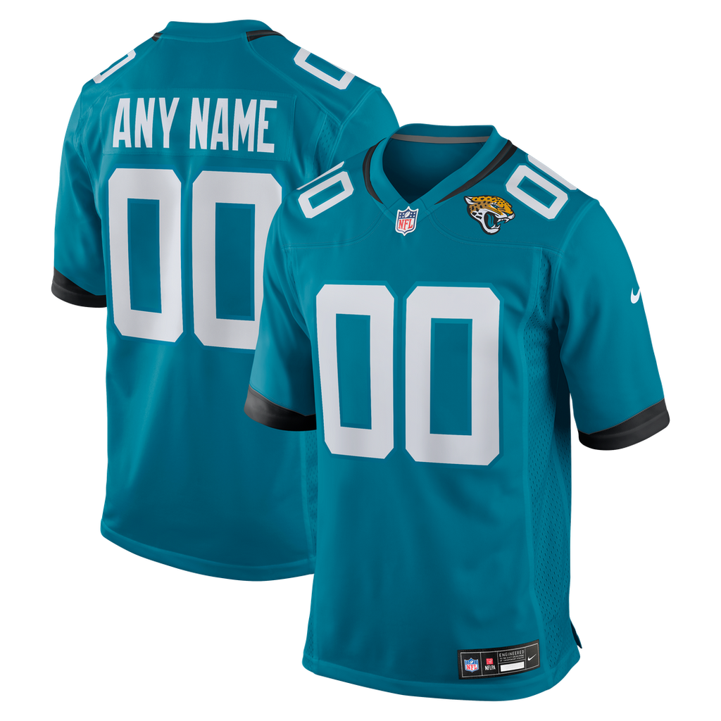 Jacksonville Jaguars Nike Teal Custom Game Jersey product image 1, provided for visual reference and product detail review