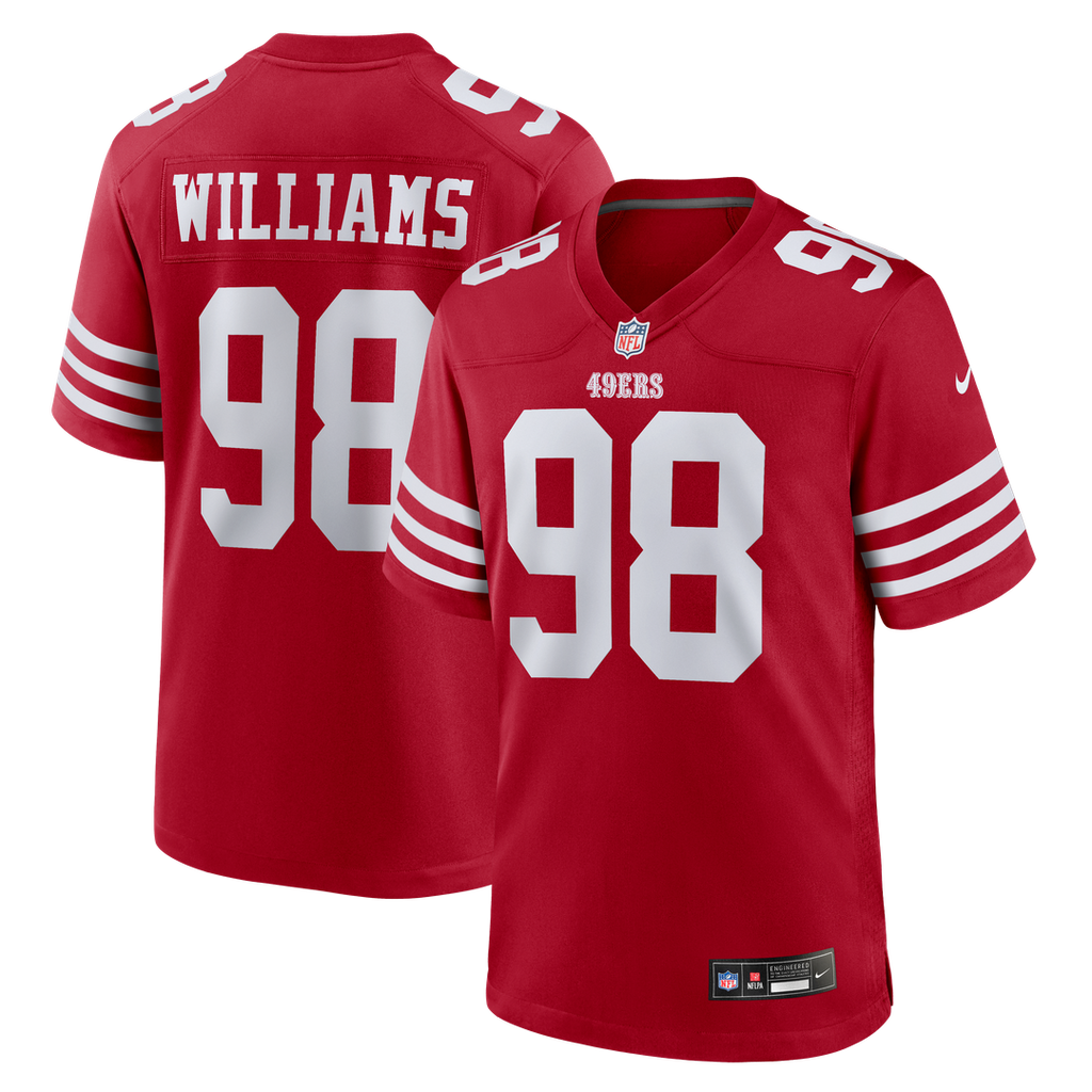 San Francisco 49ers Mykel Williams Nike Scarlet Game Player Jersey product image 1, provided for visual reference and