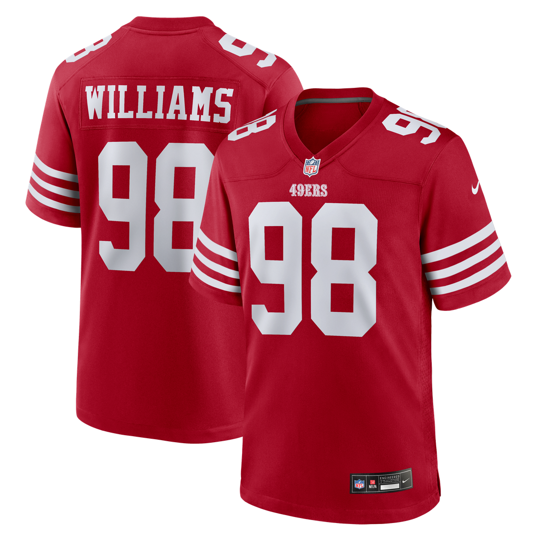 San Francisco 49ers Mykel Williams Nike Scarlet Game Player Jersey product image 1, provided for visual reference and