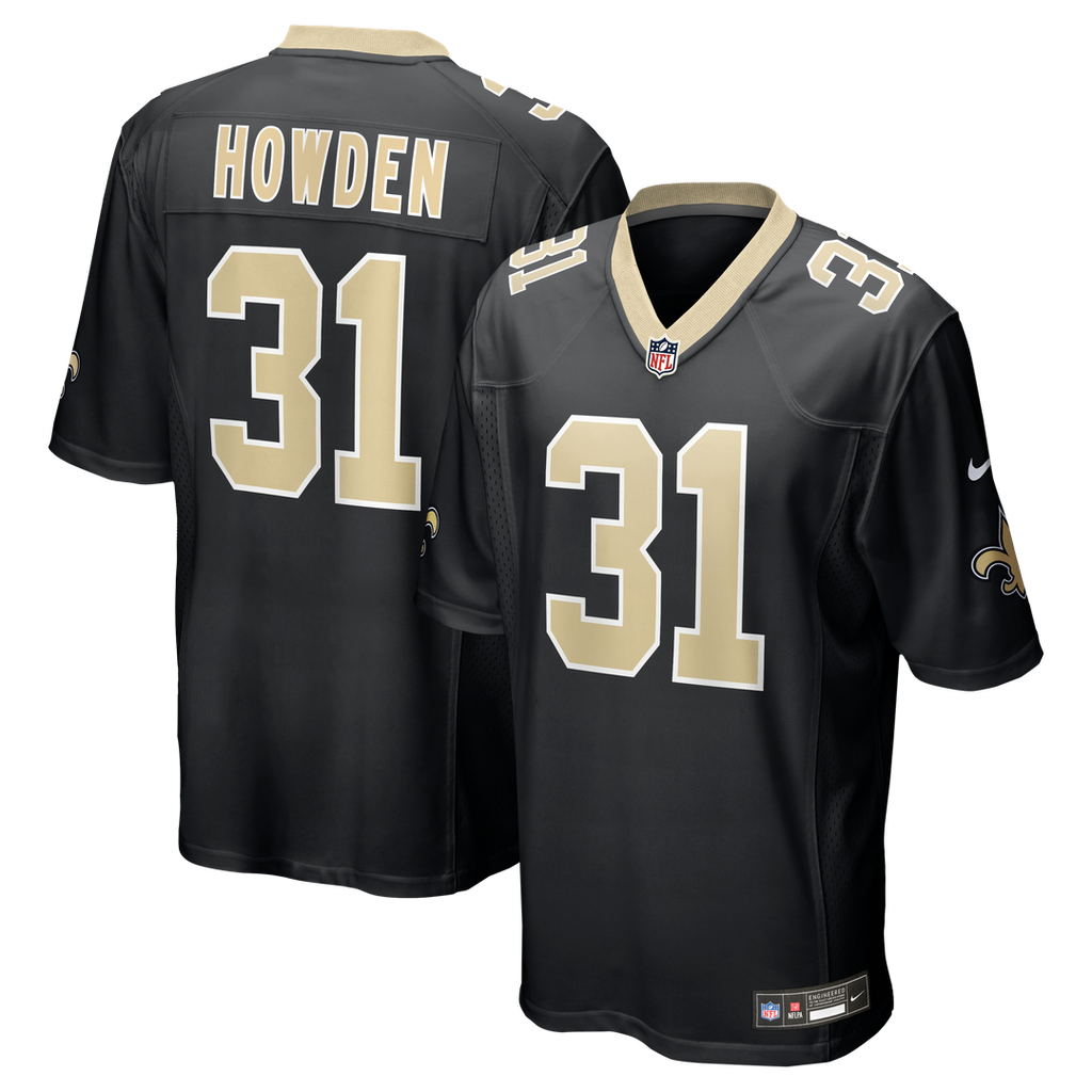 New Orleans Saints Jordan Howden Nike Black Team Game Jersey product image 1, provided for visual reference and product