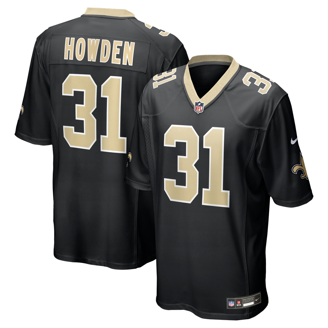New Orleans Saints Jordan Howden Nike Black Team Game Jersey product image 1, provided for visual reference and product