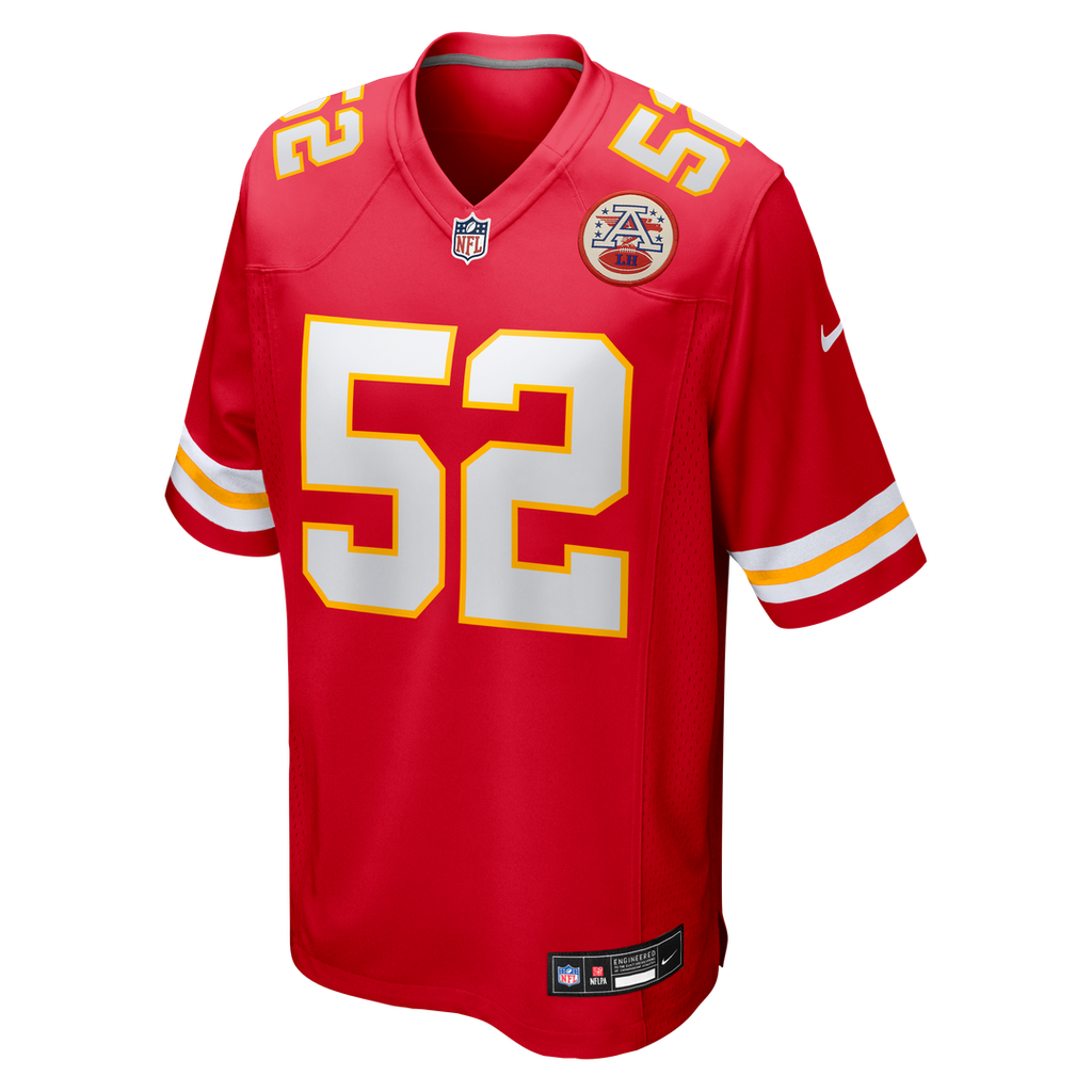 Kansas City Chiefs Creed Humphrey Nike Red Game Jersey product image 2, provided for visual reference and product detail