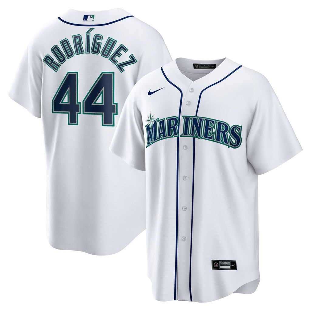 Seattle Mariners Julio Rodriguez Nike White Home Replica Player Jersey product image 1, provided for visual reference and