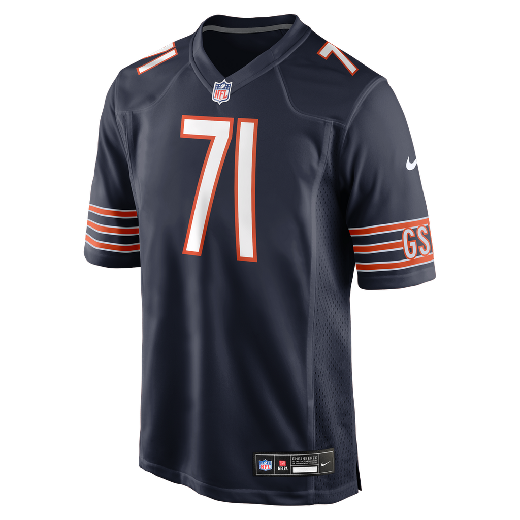 Chicago Bears Ryan Bates Nike Navy Game Jersey product image 2, provided for visual reference and product detail review