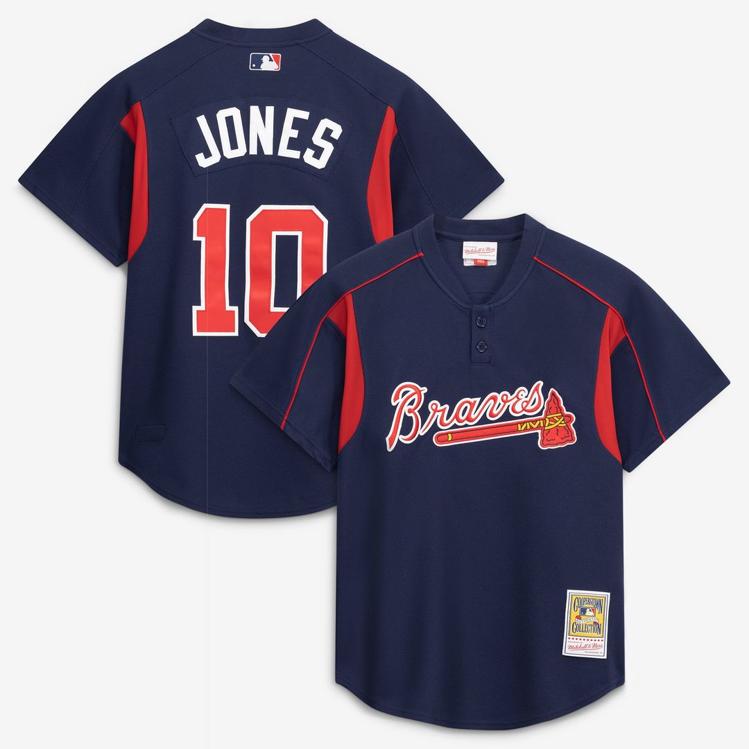 Atlanta Braves Chipper Jones Mitchell & Ness Navy Authentic Batting Practice Jersey product image 1, provided for visual