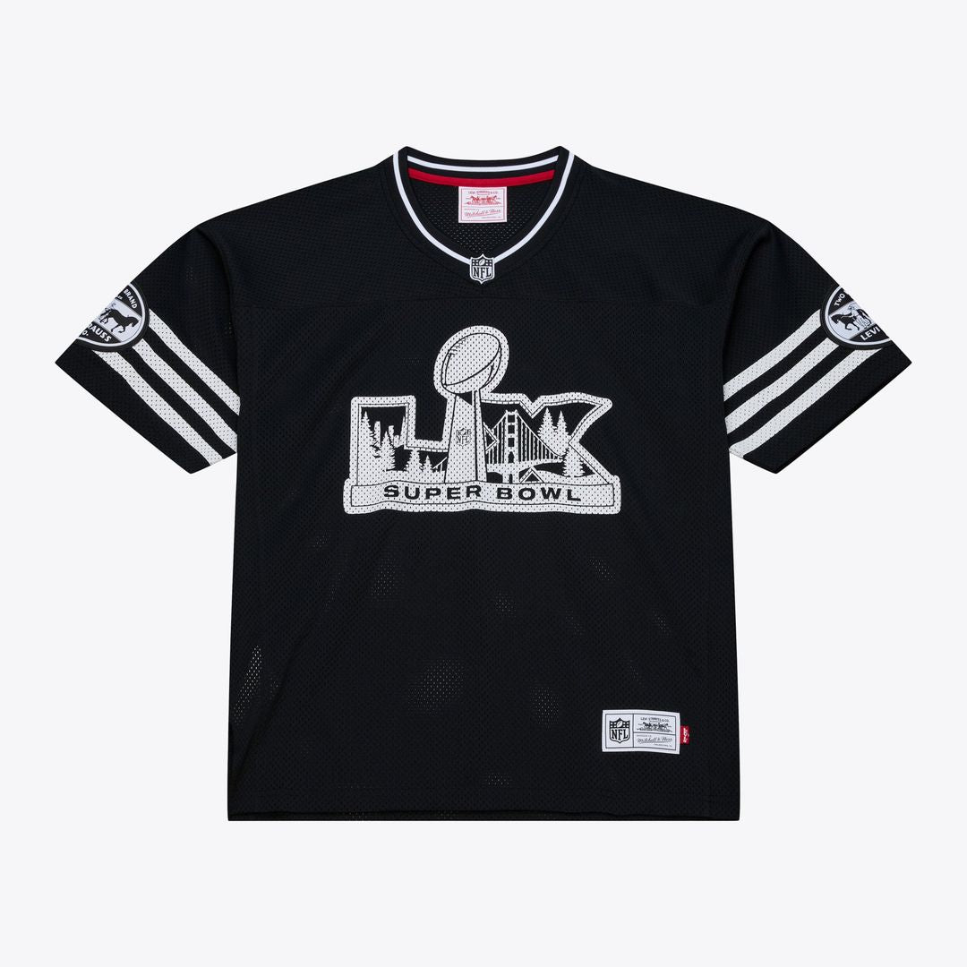 Unisex Super Bowl LX Mitchell & Ness x Levi's Black Legacy Jersey product image 1, provided for visual reference and product