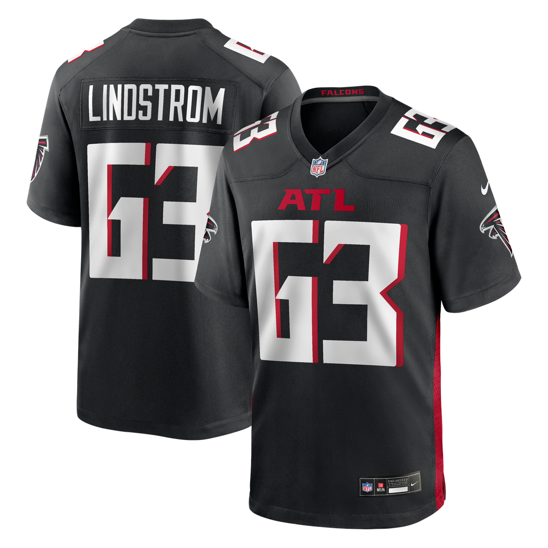 Atlanta Falcons Chris Lindstrom Nike Black Game Jersey product image 1, provided for visual reference and product detail