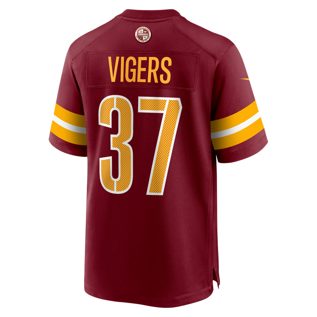 Washington Commanders Car'lin Vigers Nike Burgundy Team Game Jersey product image 3, provided for visual reference and