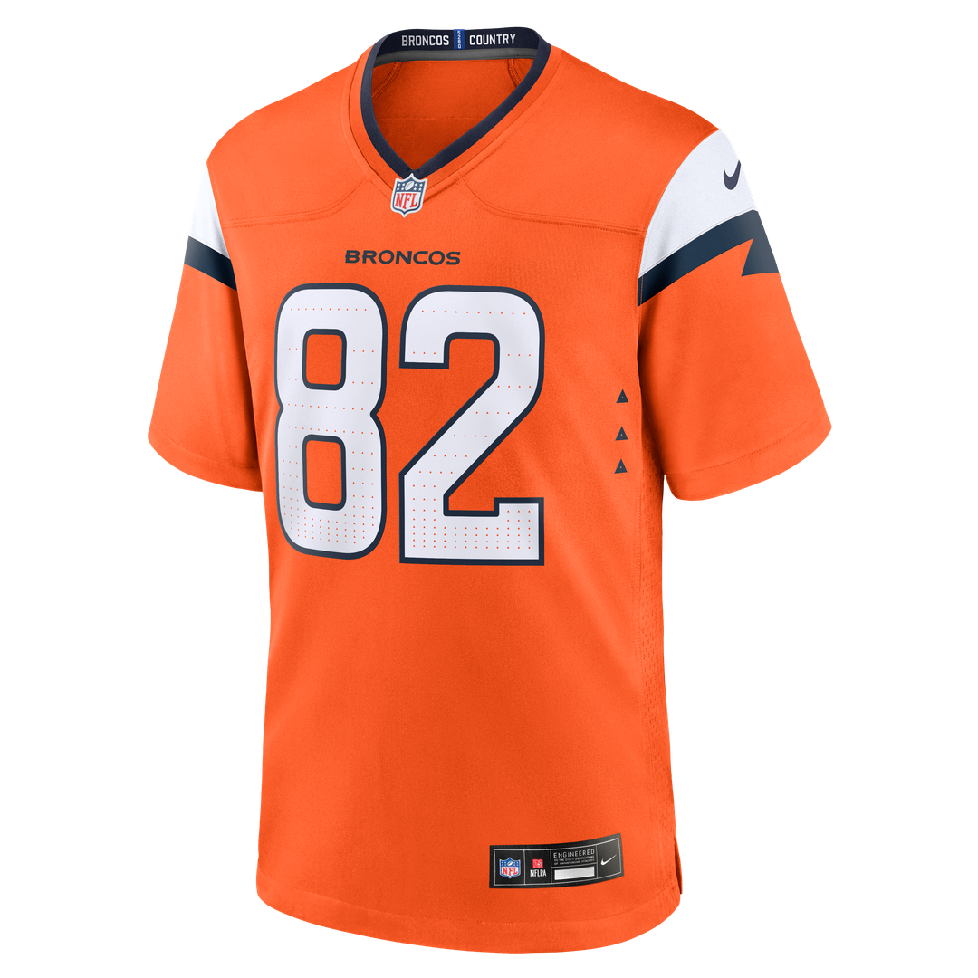 Denver Broncos Adam Trautman Nike Orange Team Game Jersey product image 2, provided for visual reference and product detail