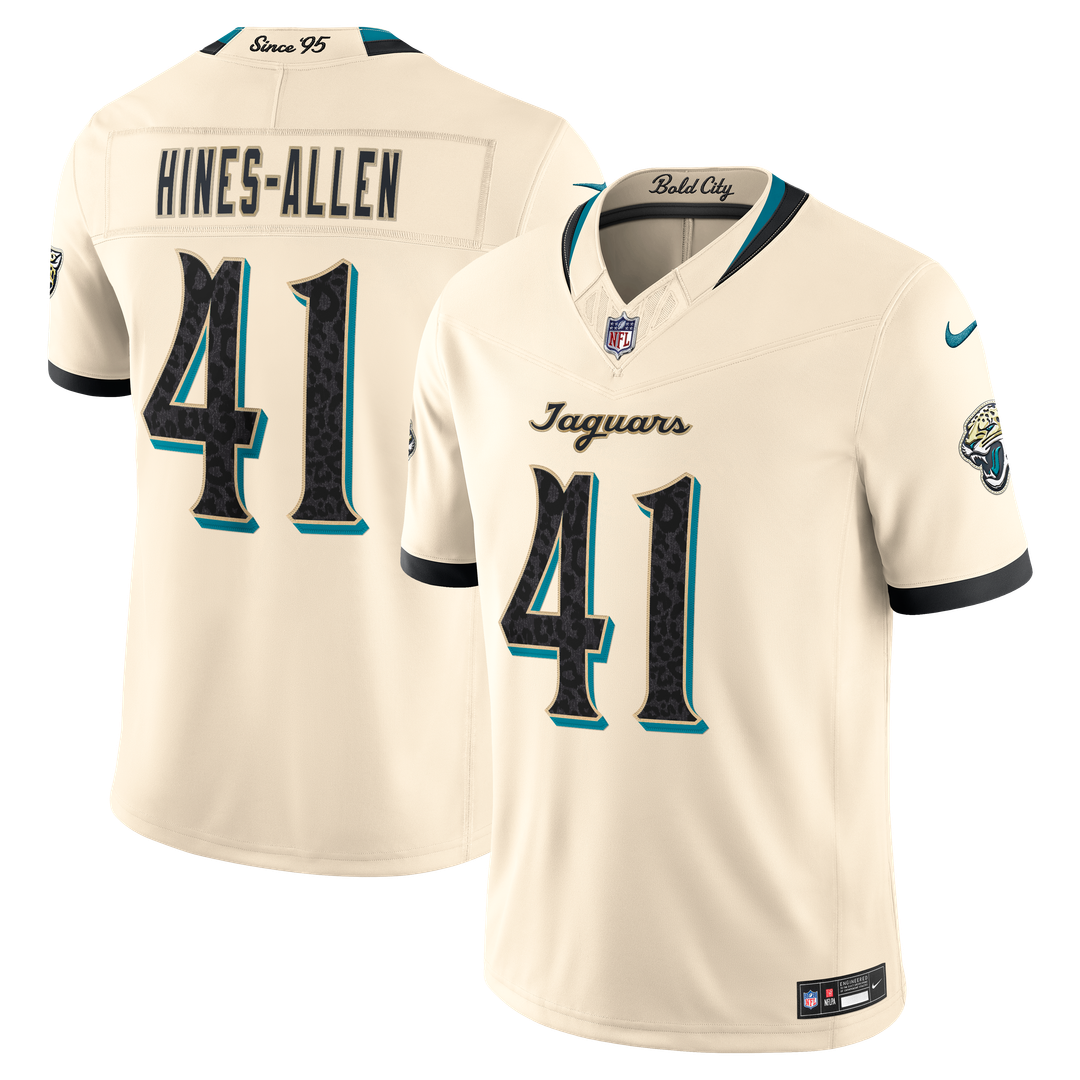 Jacksonville Jaguars Josh Hines-Allen Nike Natural 2026 Rivalries Collection Stitched Limited Jersey product image 1,