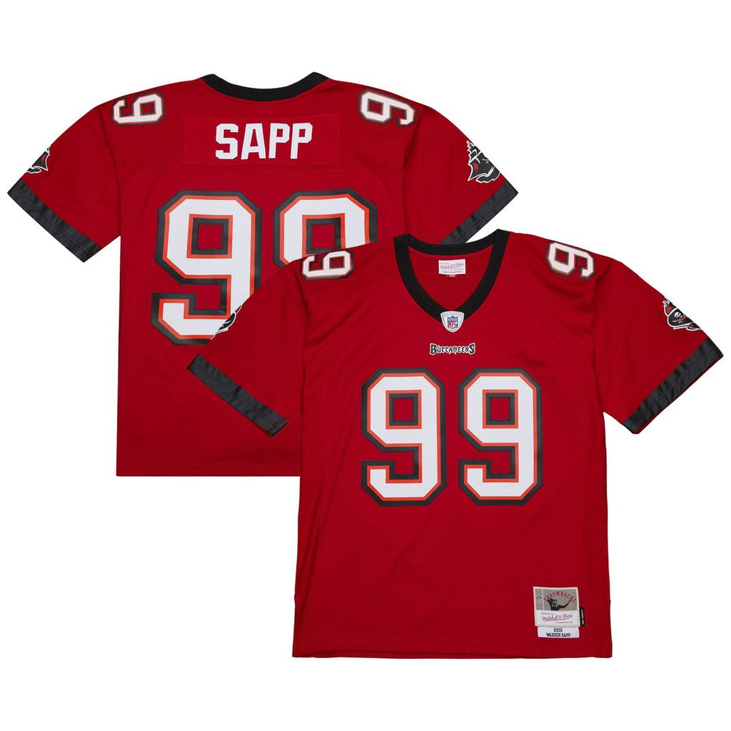 Tampa Bay Buccaneers Warren Sapp Mitchell & Ness Red 2002 Legacy Replica Jersey product image 1, provided for visual