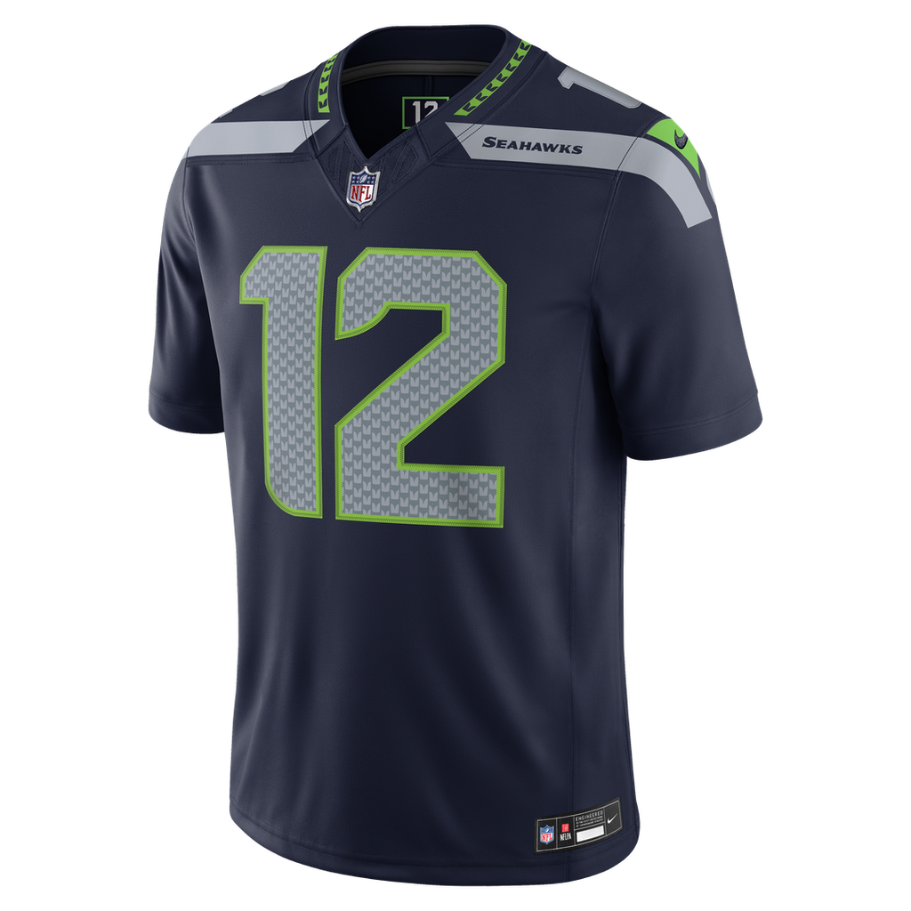 Seattle Seahawks 12s Nike Royal Alternate Vapor F.U.S.E. Stitched Limited Jersey product image 8, provided for visual