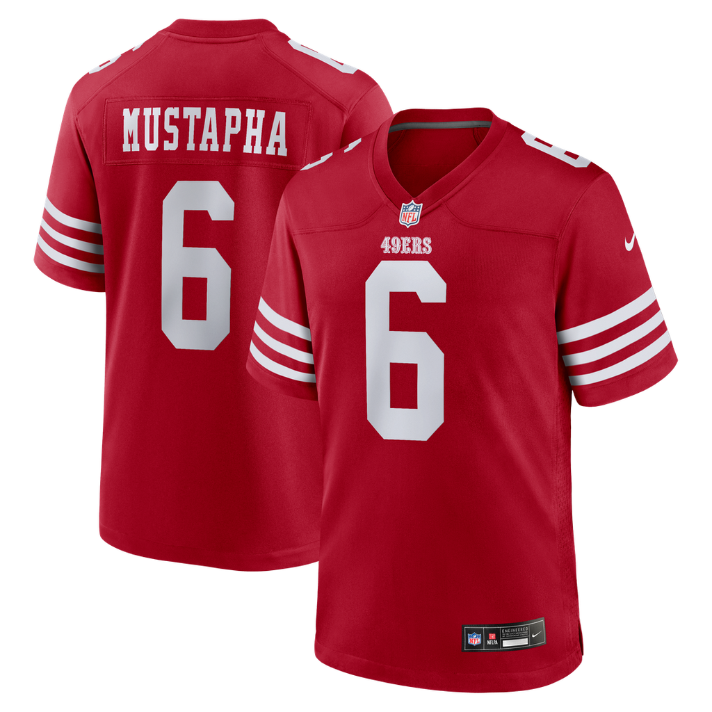 San Francisco 49ers Malik Mustapha Nike Scarlet Game Jersey product image 1, provided for visual reference and product