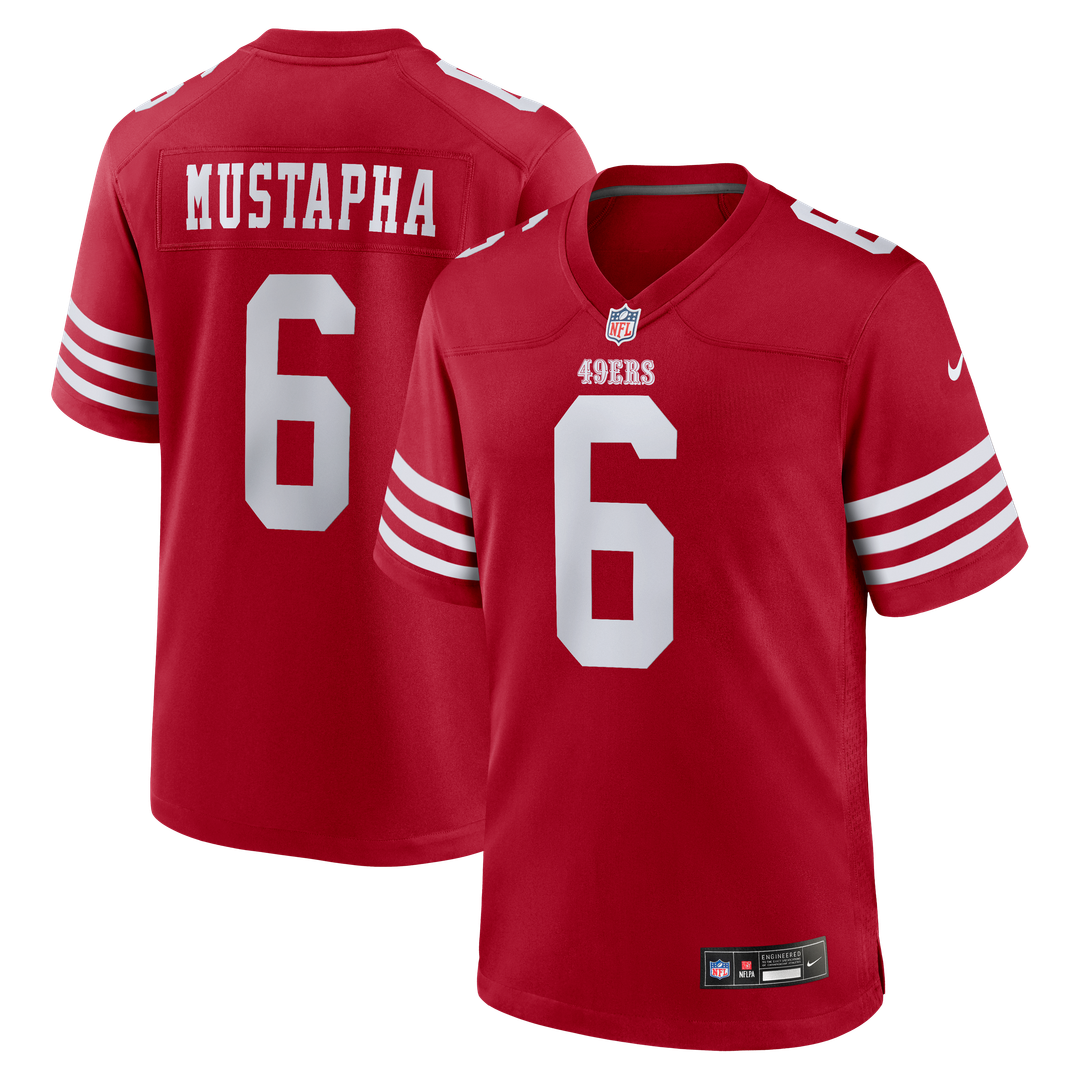 San Francisco 49ers Malik Mustapha Nike Scarlet Game Jersey product image 1, provided for visual reference and product