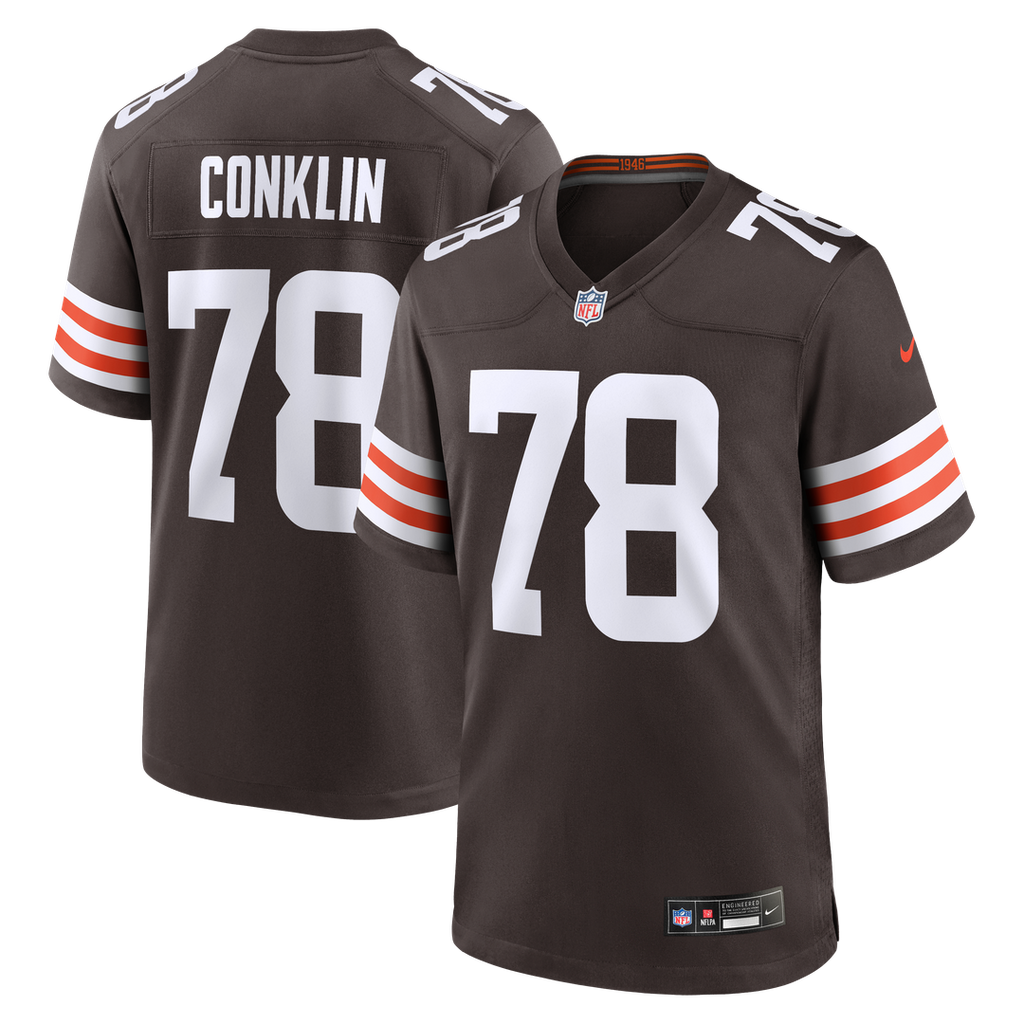Cleveland Browns Jack Conklin Nike Brown Game Player Jersey product image 1, provided for visual reference and product