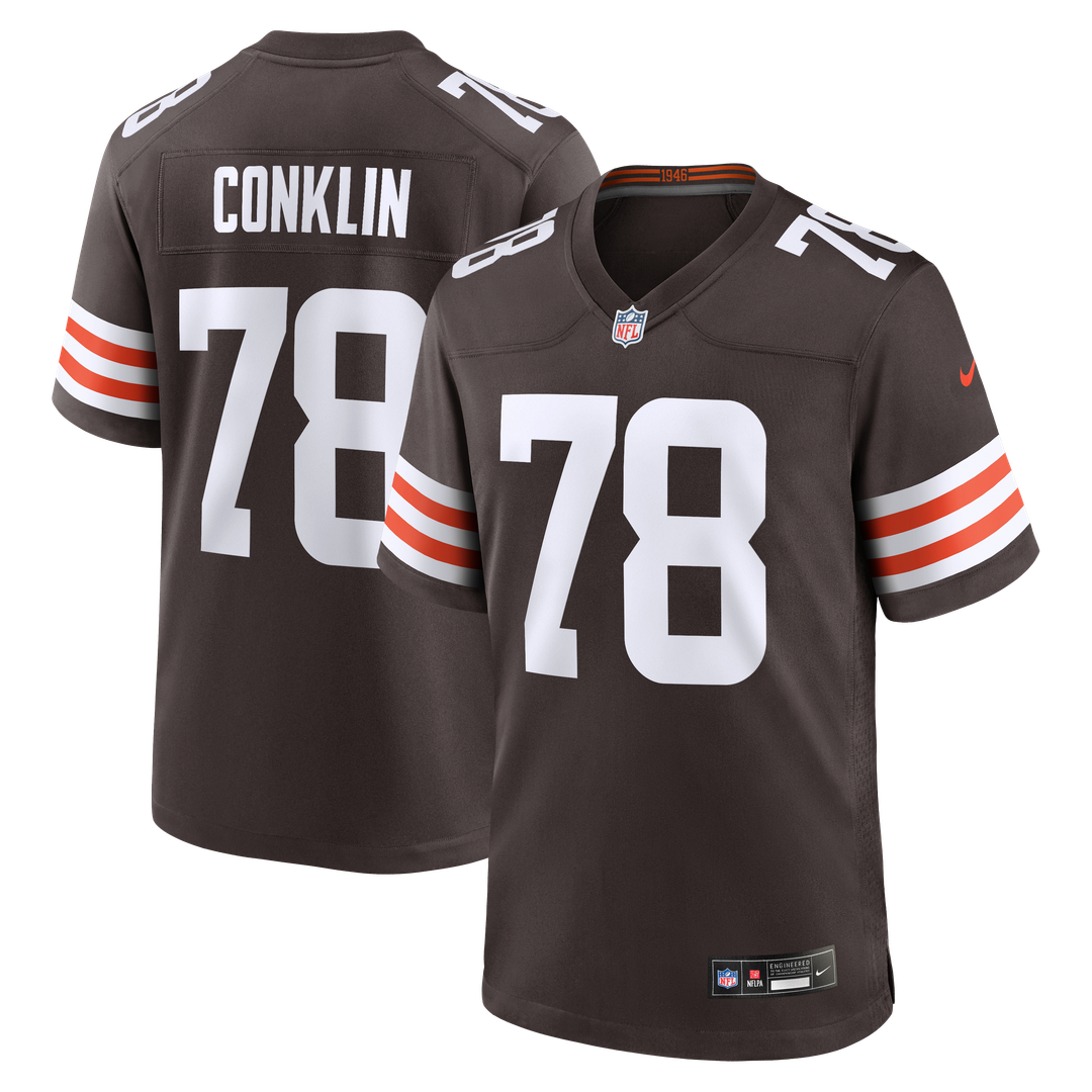 Cleveland Browns Jack Conklin Nike Brown Game Player Jersey product image 1, provided for visual reference and product