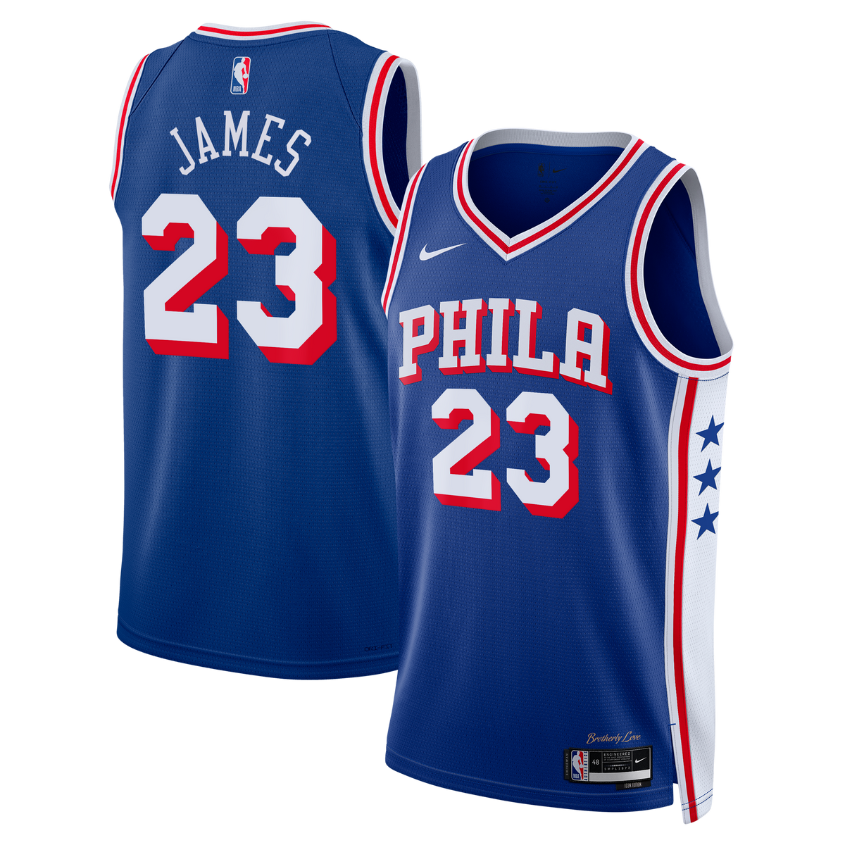 Philadelphia 76ers Nike Icon Edition Swingman Jersey - Royal - Lebron James - Unisex product image 1, provided for visual