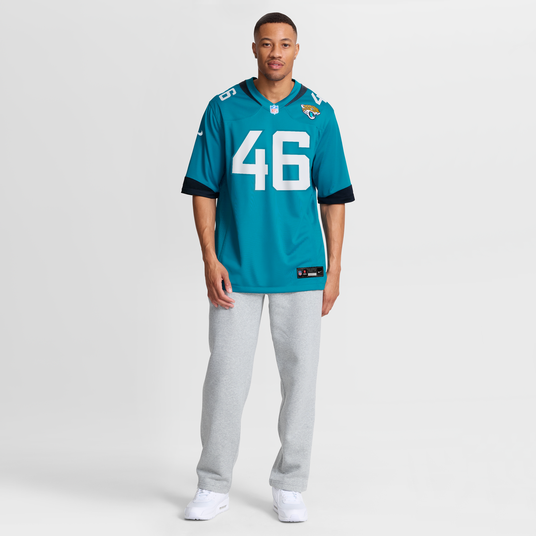 Jacksonville Jaguars Ross Matiscik Nike Teal Game Jersey product image 7, provided for visual reference and product detail