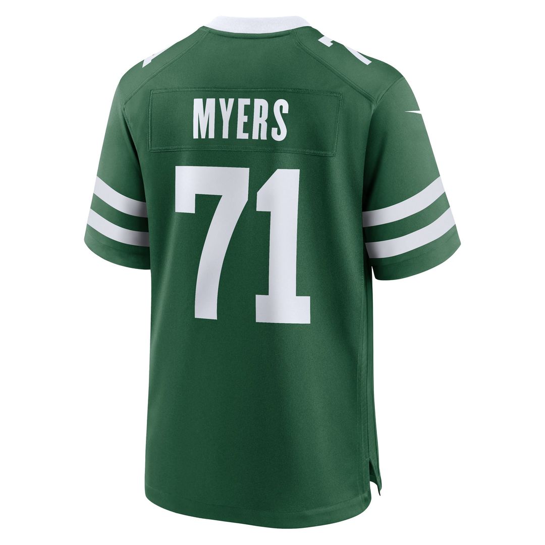 New York Jets Josh Myers Nike Legacy Green Team Game Jersey product image 3, provided for visual reference and product