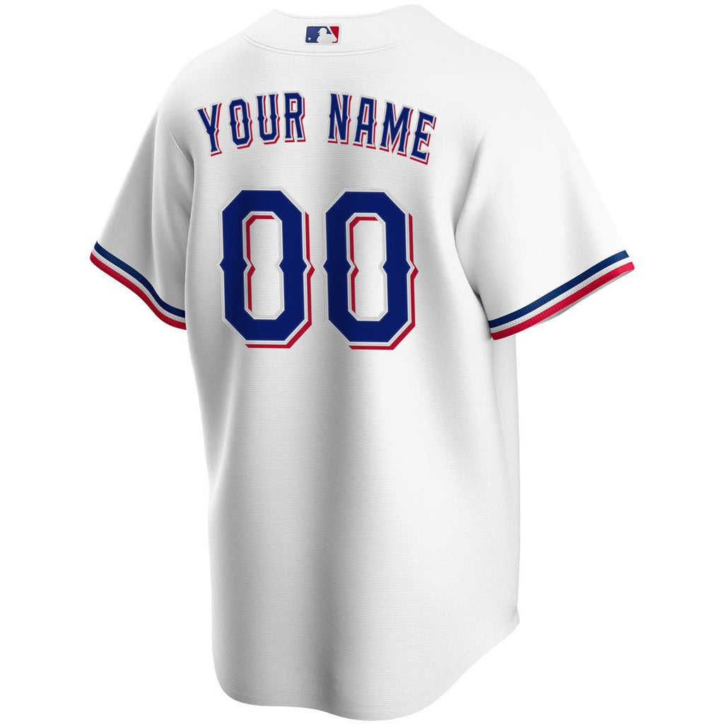 Texas Rangers Nike White Home Replica Custom Jersey product image 3, provided for visual reference and product detail review