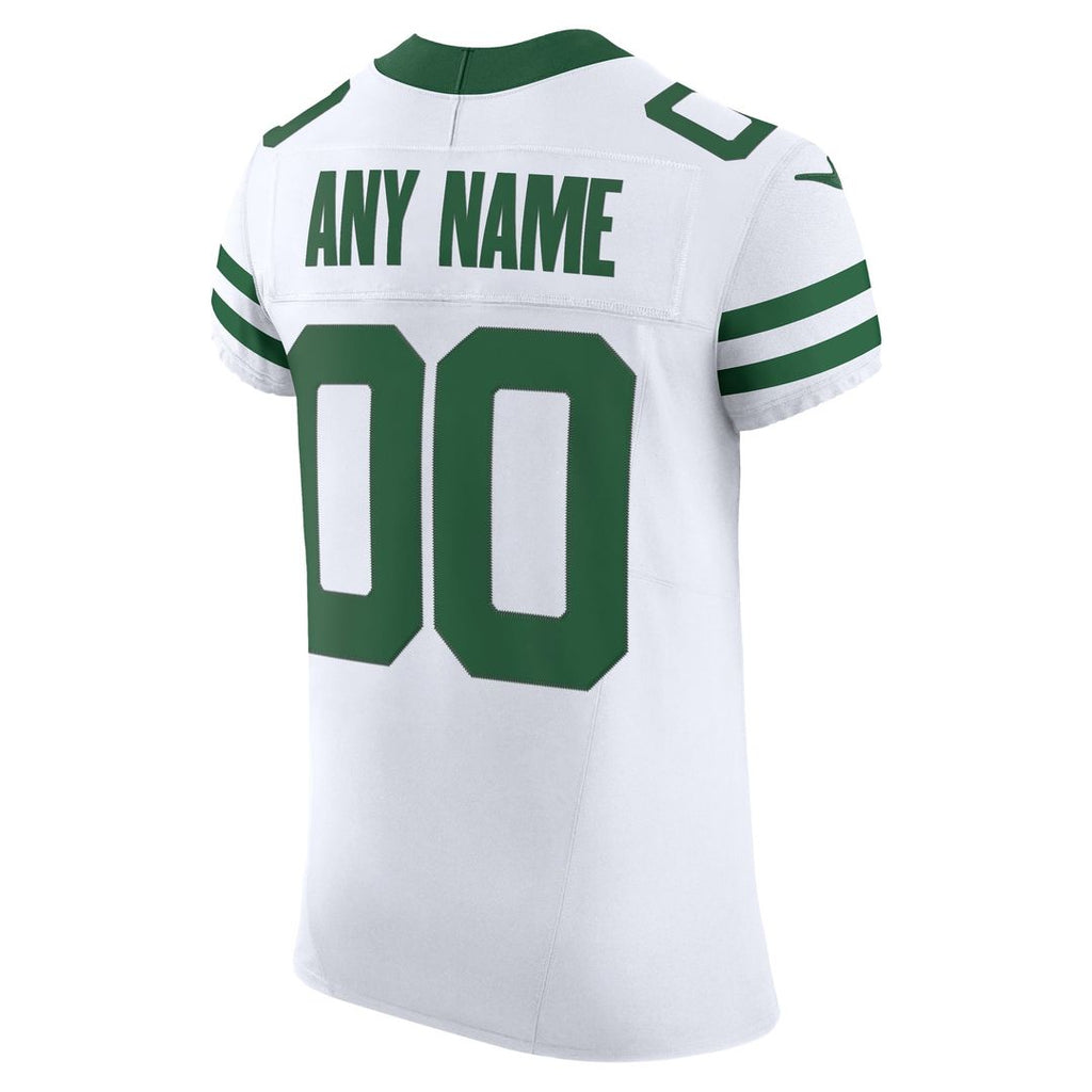 New York Jets Nike White Vapor F.U.S.E. Elite Custom Jersey product image 3, provided for visual reference and product