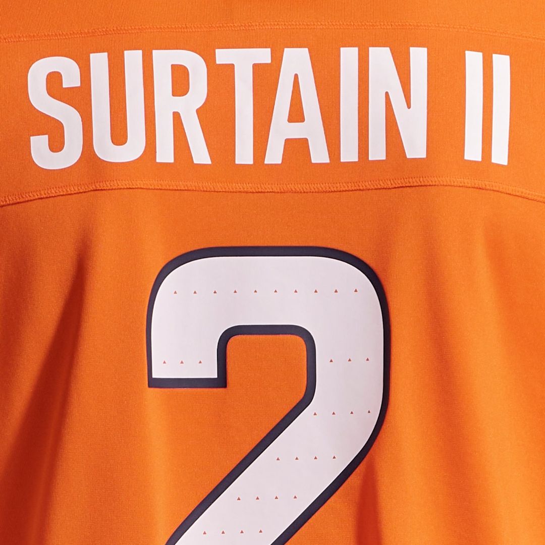 Denver Broncos Patrick Surtain II Nike Orange Team Game Jersey product image 12, provided for visual reference and product