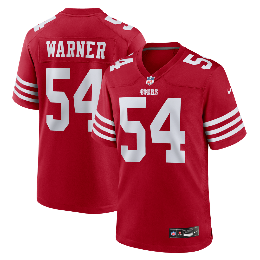 San Francisco 49ers Fred Warner Nike White Player Game Jersey product image 7, provided for visual reference and product
