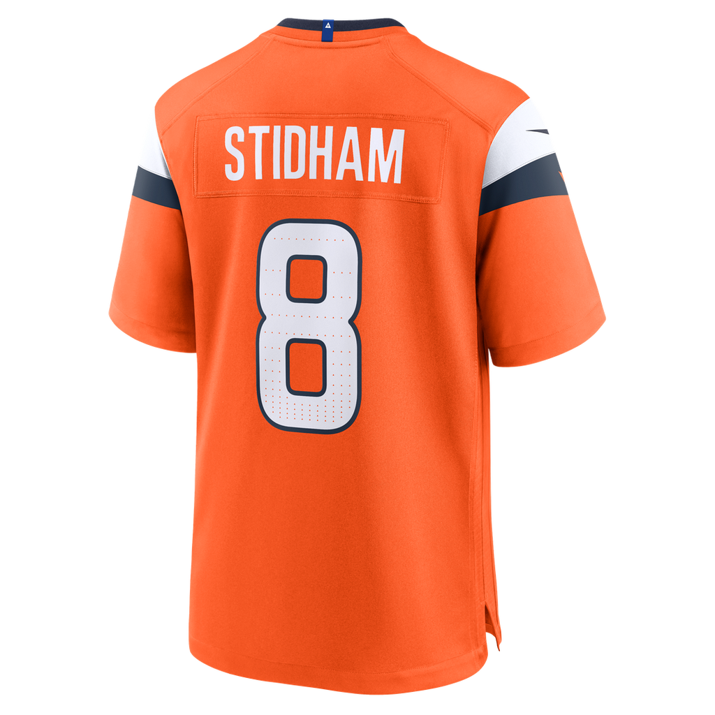 Denver Broncos Jarrett Stidham Nike Orange Team Game Jersey product image 3, provided for visual reference and product