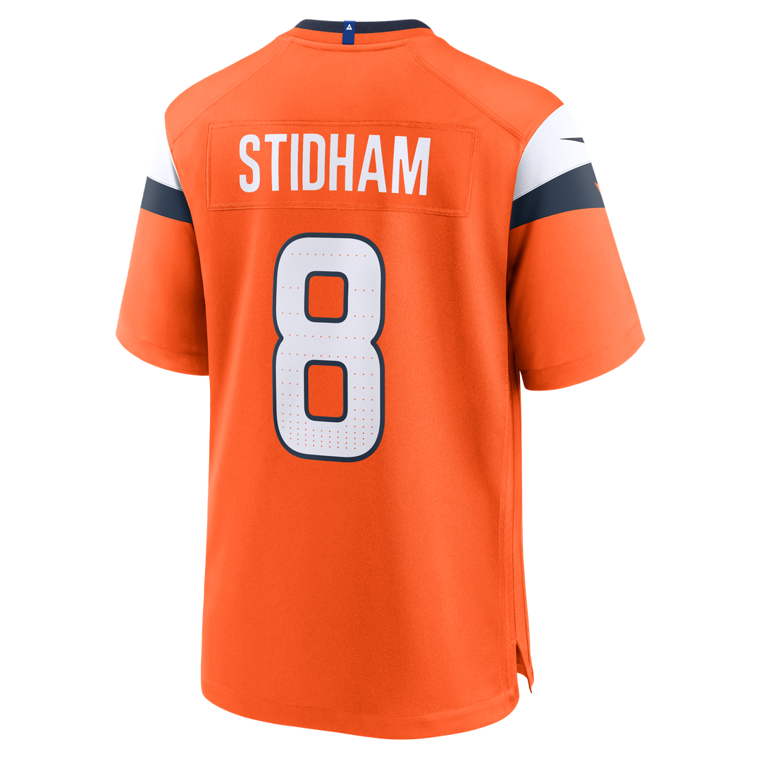 Denver Broncos Jarrett Stidham Nike Orange Team Game Jersey product image 3, provided for visual reference and product