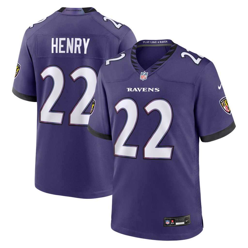 Baltimore Ravens Derrick Henry Nike Purple Team Game Jersey product image 1, provided for visual reference and product