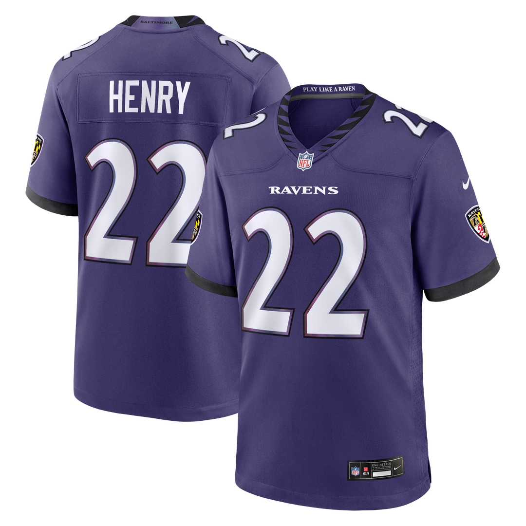 Baltimore Ravens Derrick Henry Nike Purple Team Game Jersey product image 1, provided for visual reference and product