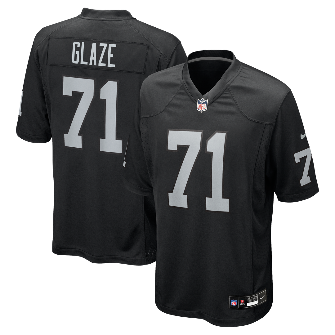Las Vegas Raiders DJ Glaze Nike Black Team Game Jersey product image 1, provided for visual reference and product detail
