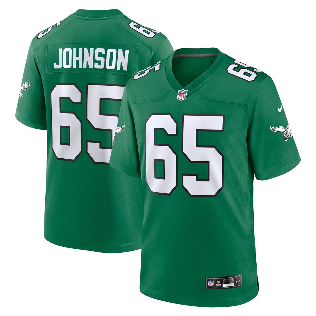 Philadelphia Eagles Lane Johnson Nike Kelly Green Alternate Game Jersey product image 1, provided for visual reference and
