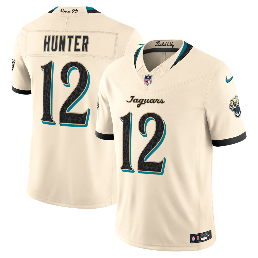 Jacksonville Jaguars Travis Hunter Nike Natural 2026 Rivalries Collection Stitched Limited Jersey product image 1, provided