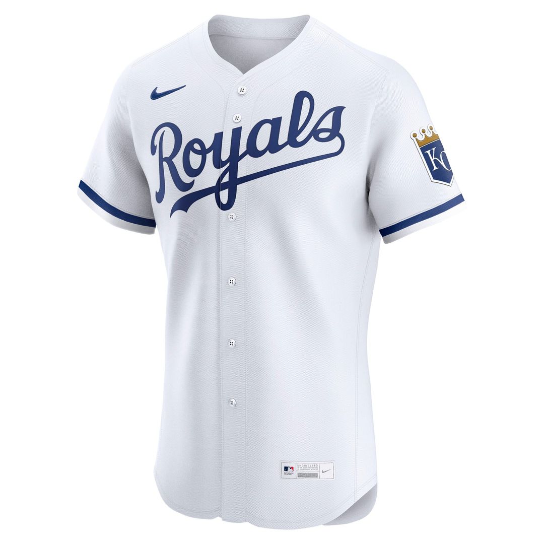 Kansas City Royals Nike White Home Elite Jersey product image 2, provided for visual reference and product detail review