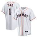 Houston Astros Nike White #1 Dad Home Replica Jersey product image 1, provided for visual reference and product detail review