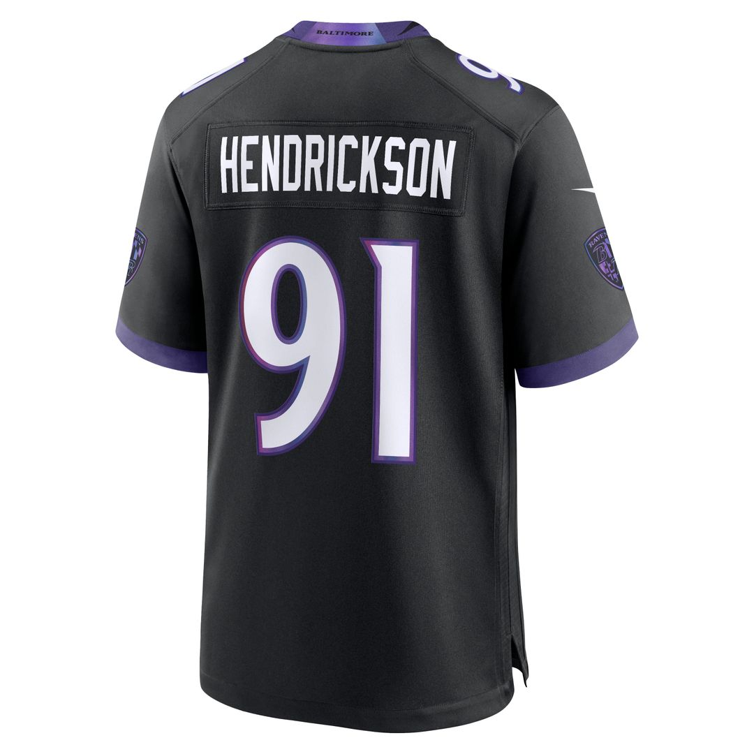 Baltimore Ravens Trey Hendrickson Nike Black Alternate Game Jersey product image 6, provided for visual reference and