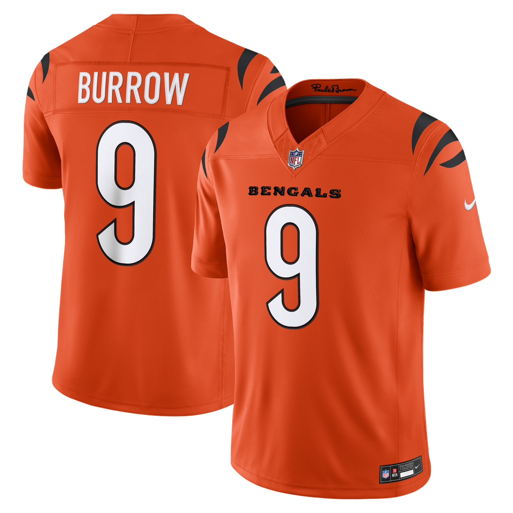 Cincinnati Bengals Joe Burrow Nike Orange Alternate Vapor F.U.S.E. Stitched Limited Jersey product image 1, provided for